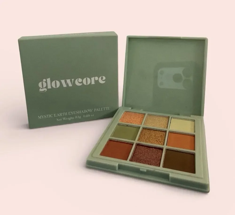GLOWCORE Mystic Earth Eyeshadow Palette 9 Pan Full Size 0.28 oz NIB